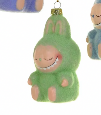 Santa's Sweet Shoppe Collection - 4" GLASS SLEEPING MONSTER ORNAMENT