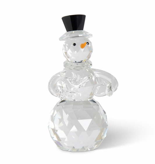 Royal Court Collection - 5" Crystal Snowman w/Carrot Nose & Black Top Hat