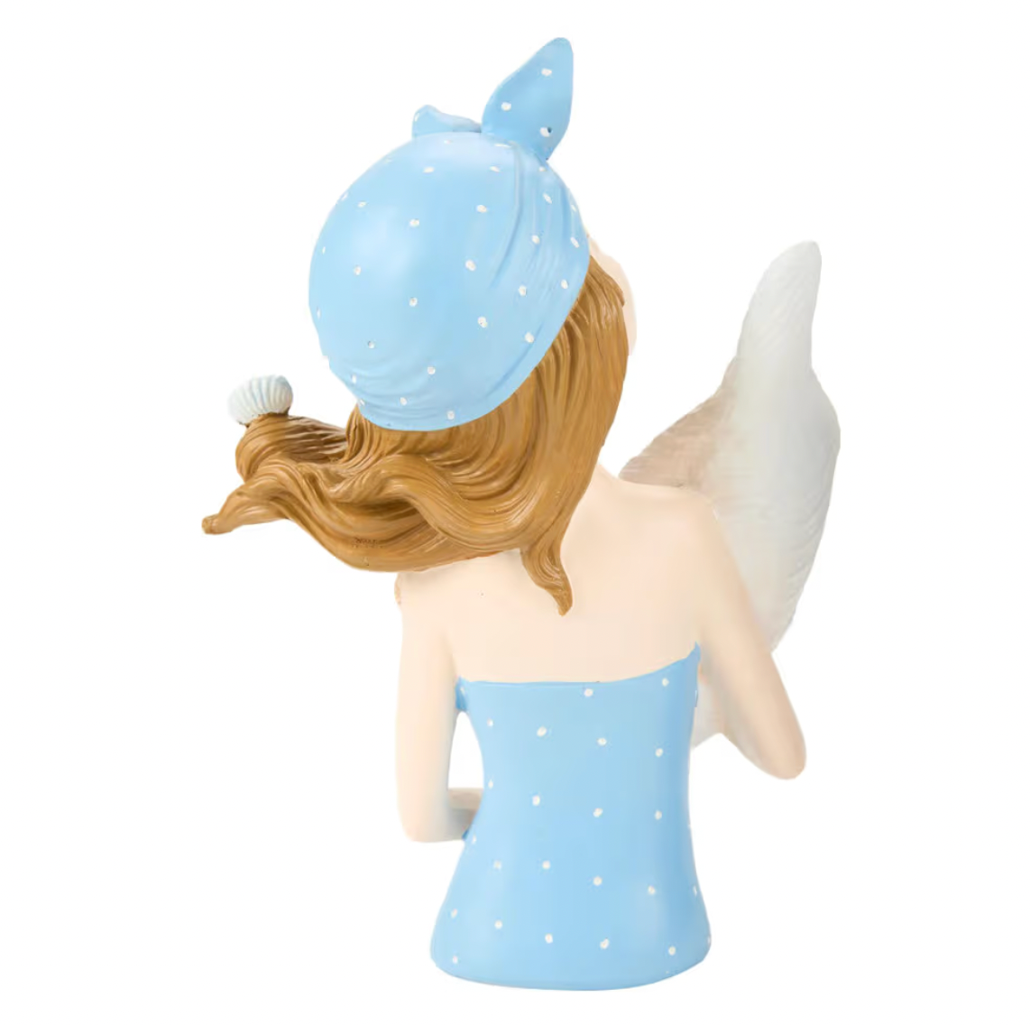 12" Girl Holding Seashell Vase