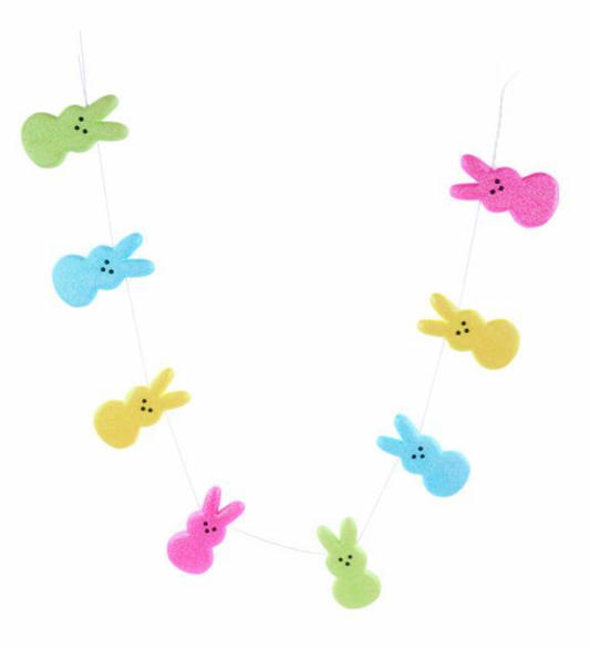 4'L GLITTER BUNNY GARLAND