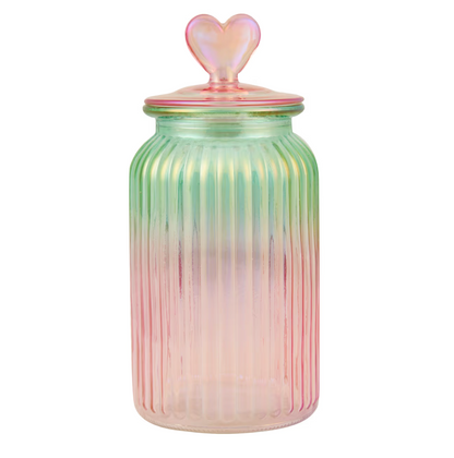9.5" Luxe Glass Ombre Iridescent Canister