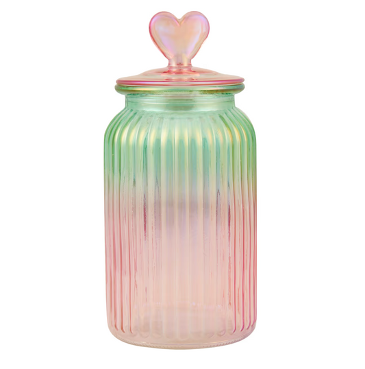 9.5" Luxe Glass Ombre Iridescent Canister