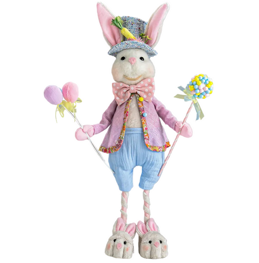 26" - STANDING EASTER BOY BUNNY WITH BUNNY SLIPPERS