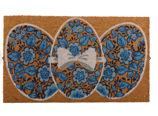 Outdoor 20x34 Easter Eggs Floral Doormat Rug