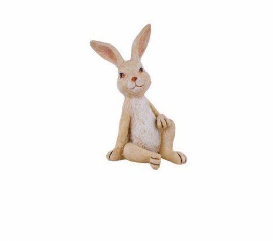 7" RESIN SITTING RABBIT TAN
