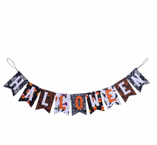 32.5"L X 5.25"H HALLOWEEN FLAG BANNER