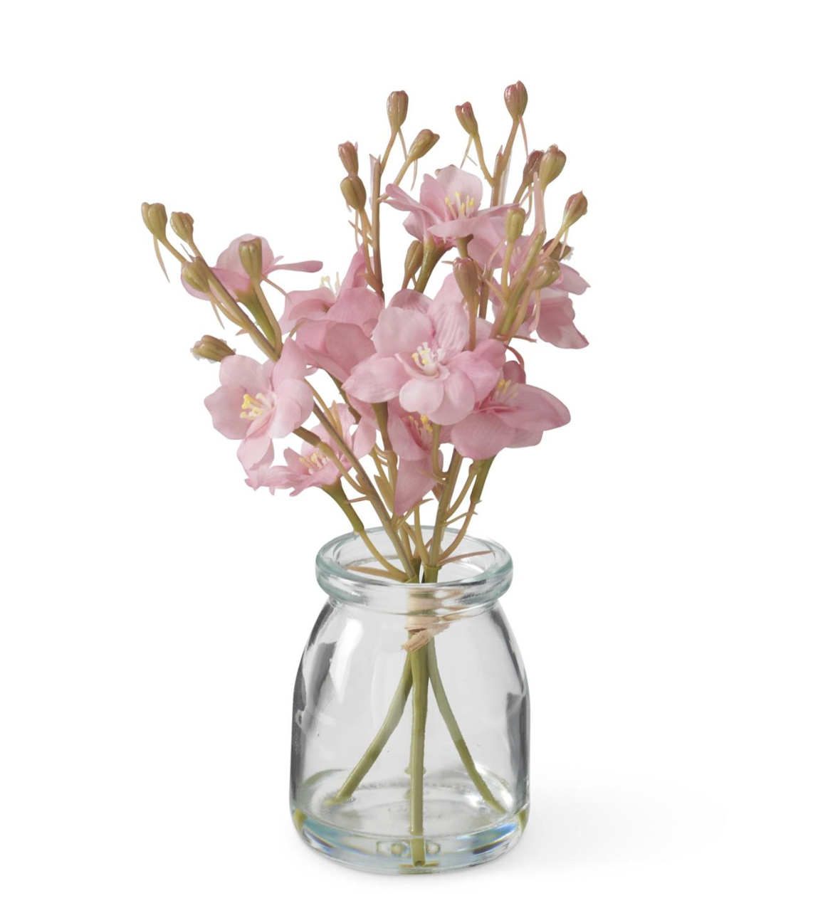 8" Delphinium Premade in Glass Vase with Faux Water