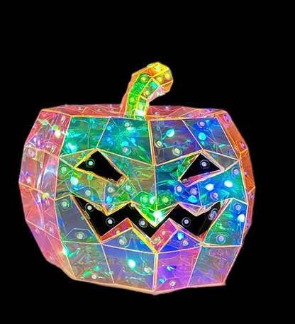 Iridescent Halloween Pumpkin 8", LED lights