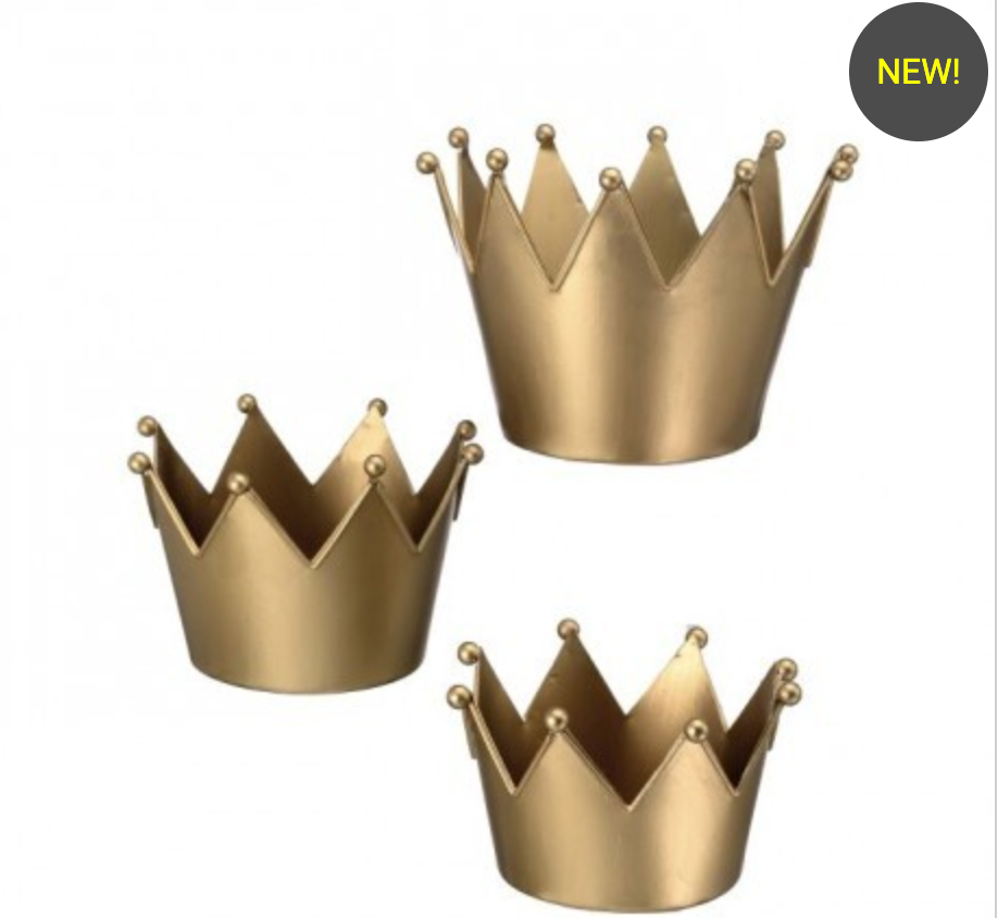 3.5-5.25" METAL ROYAL COURT CROWN CUPS SET OF 3