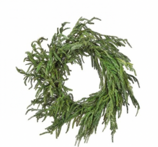 24" ICED GARDEN NORFOLK PINE WREATH