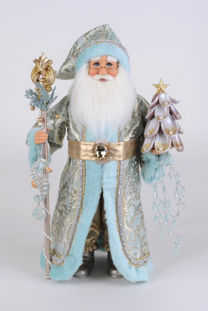 Santa's Sweet Shoppe Collection - 17" Coastal Opulance with Staff Santa