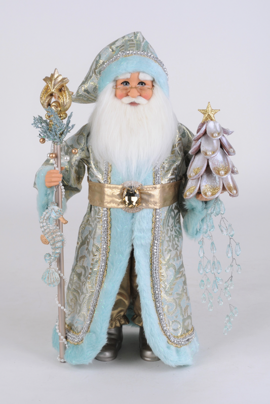 Santa's Sweet Shoppe Collection - 17" Coastal Opulance with Staff Santa