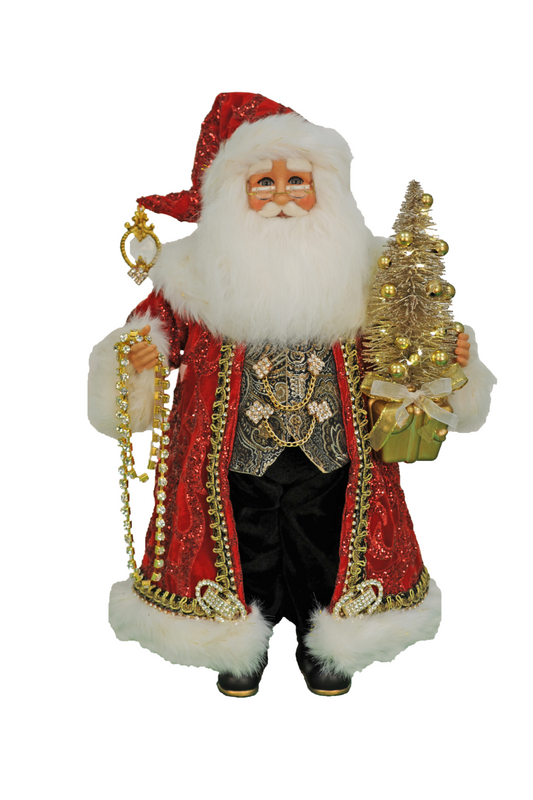 Christmas Carousel Collection - 17" Lighted Traditional Elegance Santa