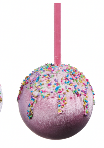 Santa's Sweet Shoppe Collection - 4" Candy Sprinkle Velvet Ornament