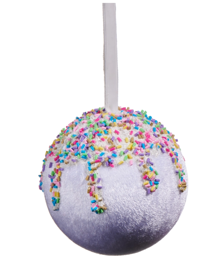 Santa's Sweet Shoppe Collection - 4" Candy Sprinkle Velvet Ornament