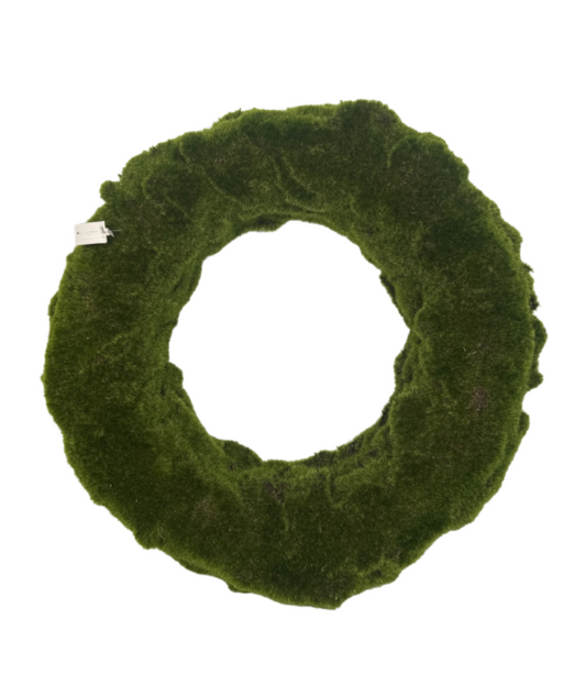 ROUND MOSS WREATH, 18", GREEN,