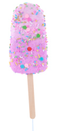 11.5"L SPRINKLES/CONFETTI POPSICLE PICK 4 ASST LAV, BLU, PNK, YLW, PICK ONE