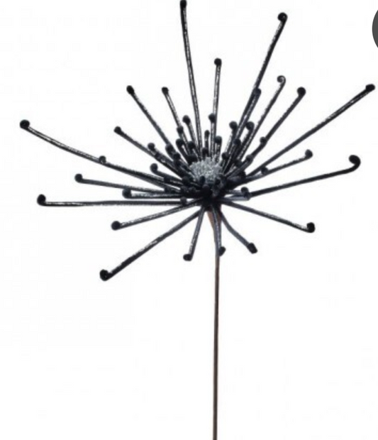 32" GLITTER SPIDER FLOWER Black/Silver