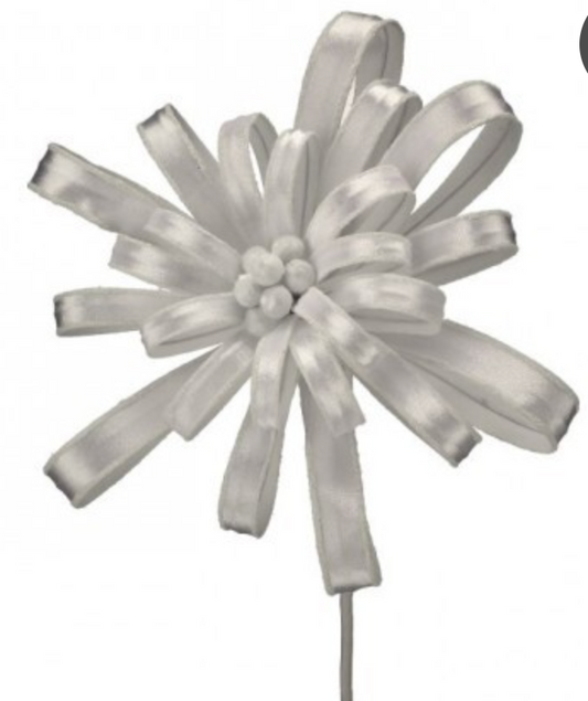 19" GLIITER EDGE PETAL BLOSSOM STEM WHITE