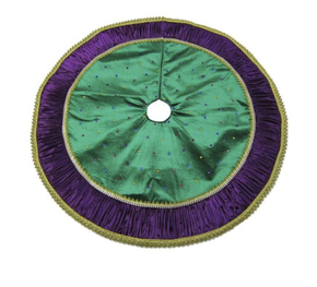 52" LUXURY BLING GREEN / PURPLE TREE SKIRT