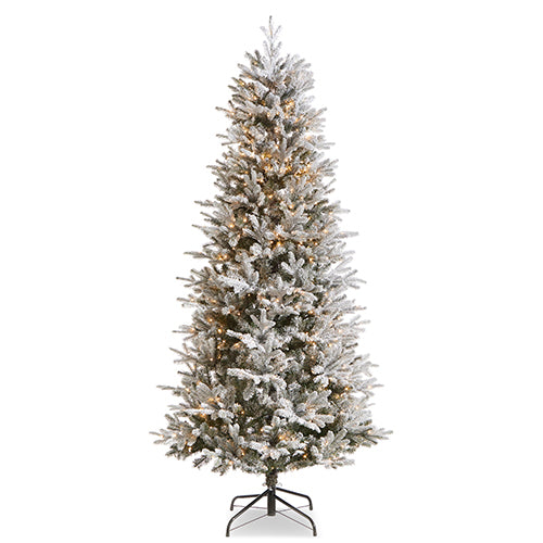 Raz Imports Greenery 2023 Snake Light Flocked Slim Spruce Tree