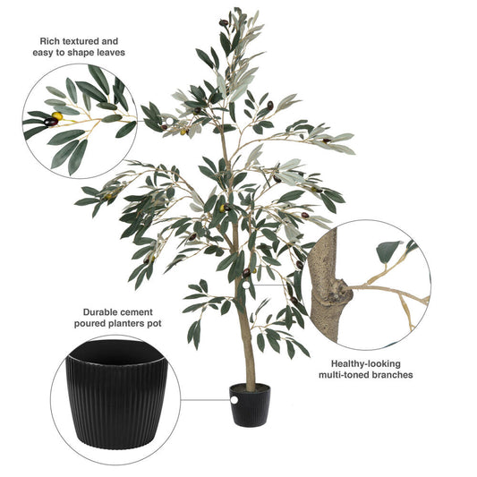 4ft Artificial Potted Olive Tree - 408 leaves