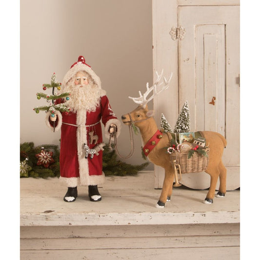 Bethany Lowe 2022 Santa And Prancer Toy Delivery Figurine