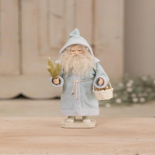 Bethany Lowe Pastel Blue Santa With Basket