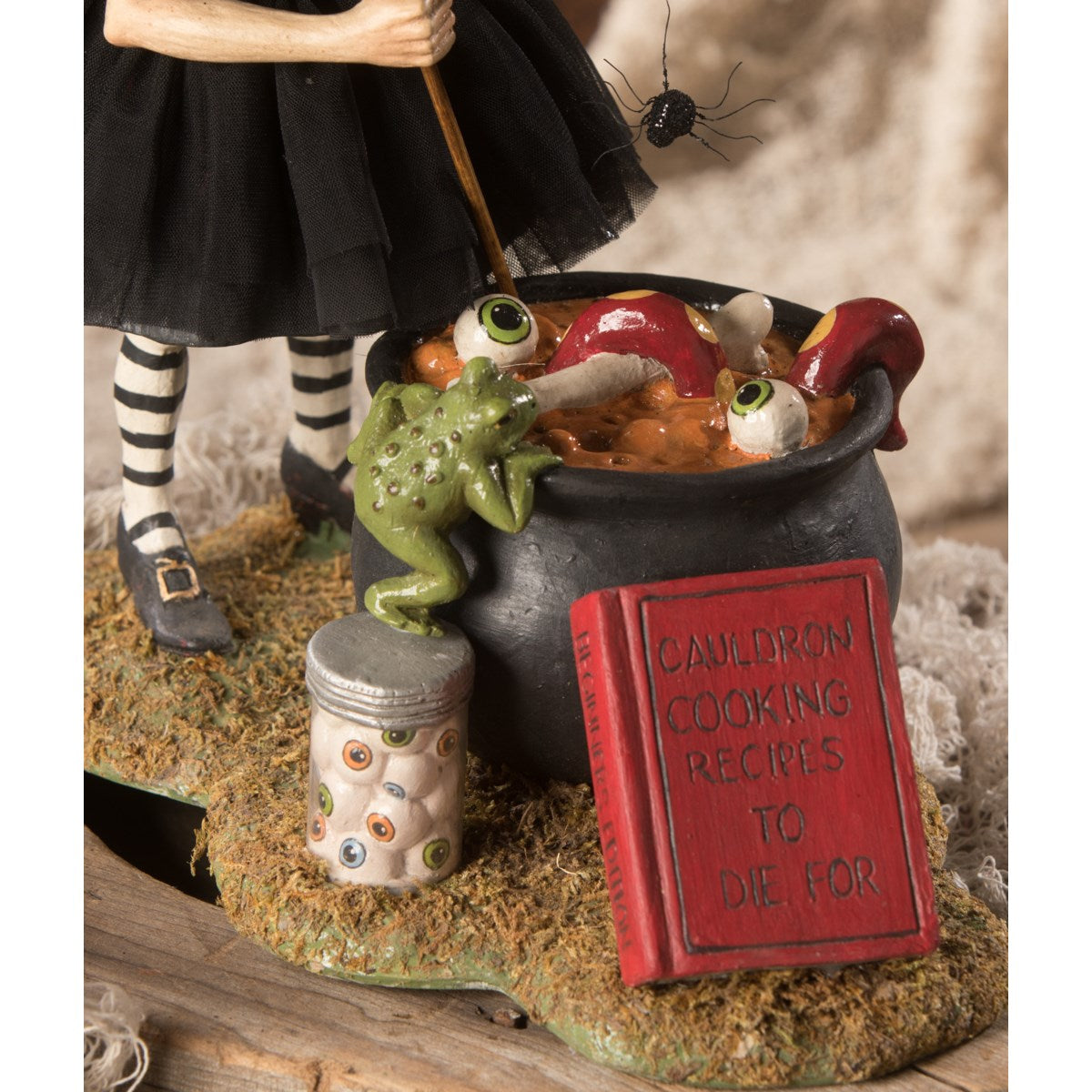 Bethany Lowe Cauldron Cooking Witch Figurine