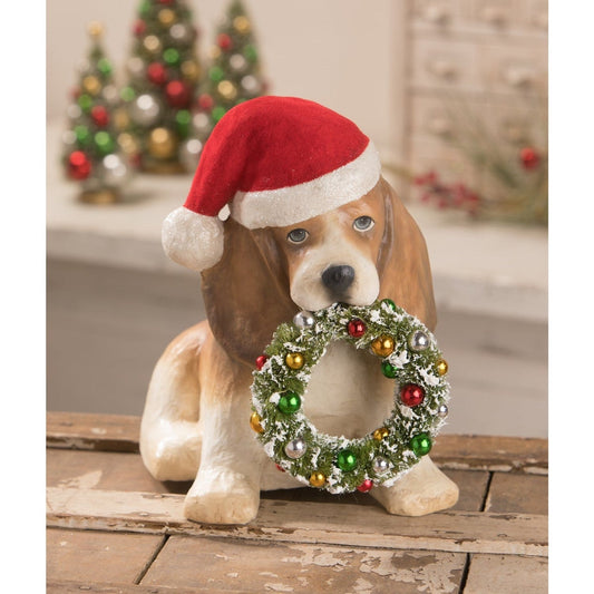 Bethany Lowe Puppy With Wreath