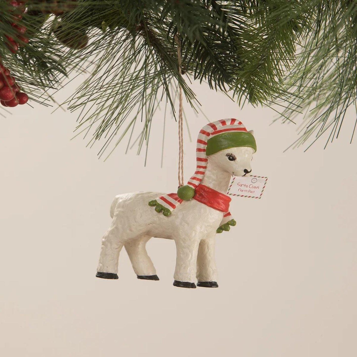 Bethany Lowe Christmas Llama Ornament