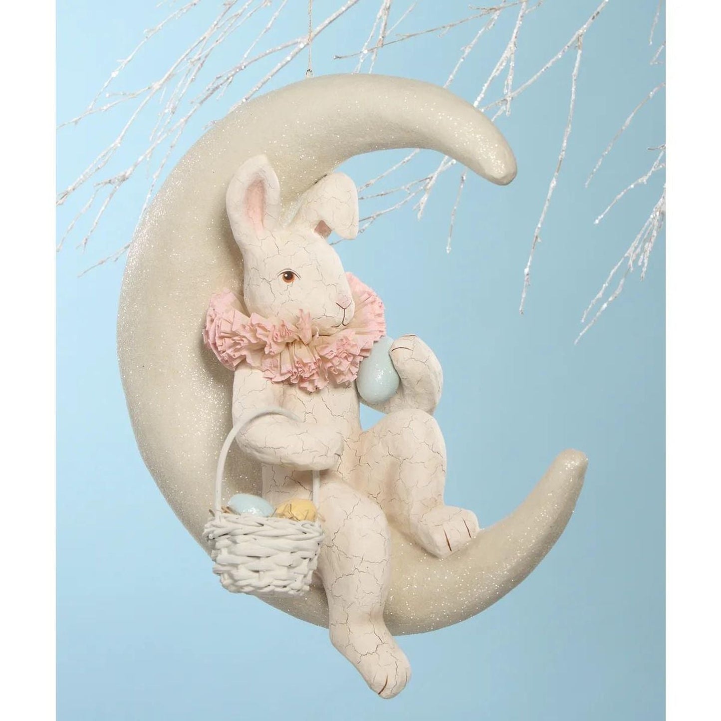 Bethany Lowe Bunny On Moon White.