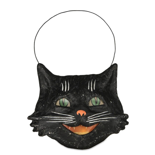 Bethany Lowe Vintage Halloween Vintage, Happy Cat Bucket Paper Mache