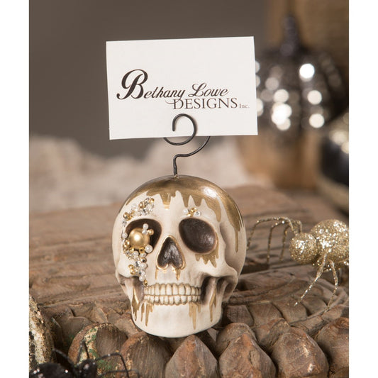 Bethany Lowe All Hallows' Eve Skull Place Card Holder & Ornament