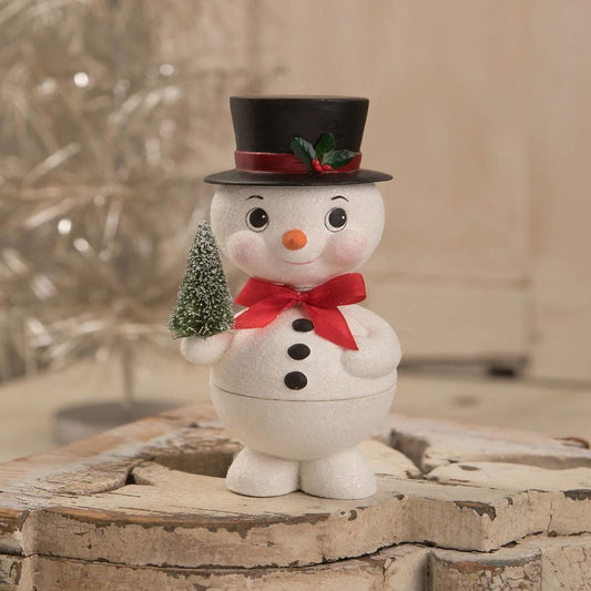 Bethany Lowe Bobblehead Snowman Container