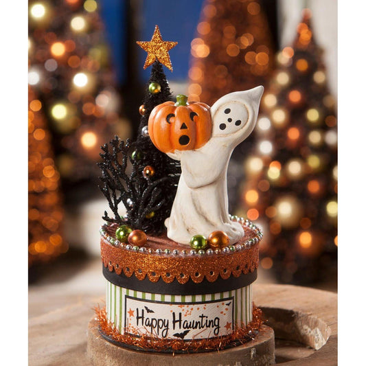 Bethany Lowe Traditional Halloween, Happy Haunting Ghost On Box