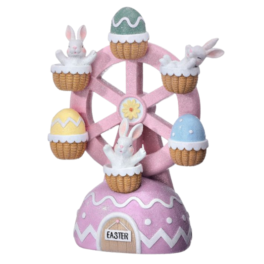 10" Resin Bunny Ferris Wheel