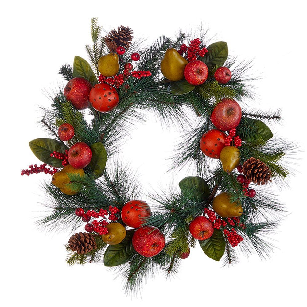 Raz Imports Holiday Heritage 26" Fruit and Cedar Wreath