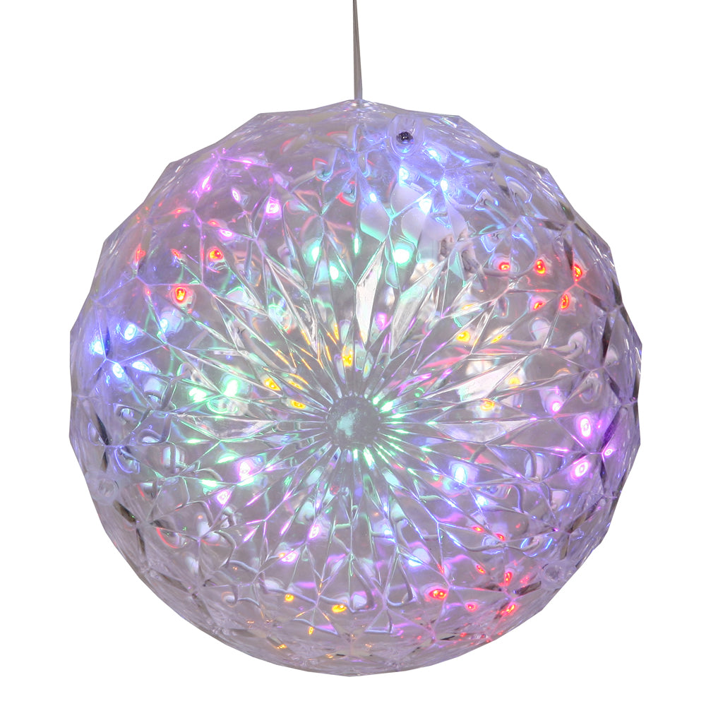 6" Crystal Ball Ornament with 30 Multi-Colored LED Lights