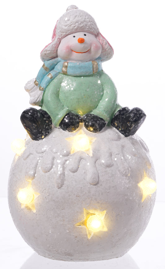 Santa's Sweet Shoppe Collection - 16" Resin Snowball Light Up Snowman