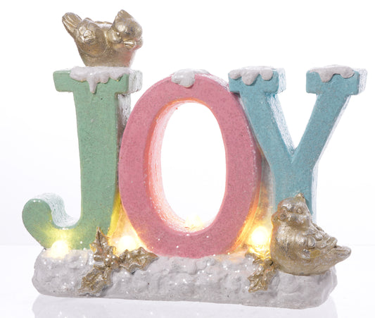 Santa's Sweet Shoppe Collection - 16" Resin Light Up JOY Sign