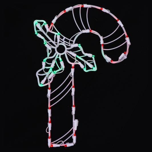 17" Candy Cane Wire Silhouette with 35 LED Lights.