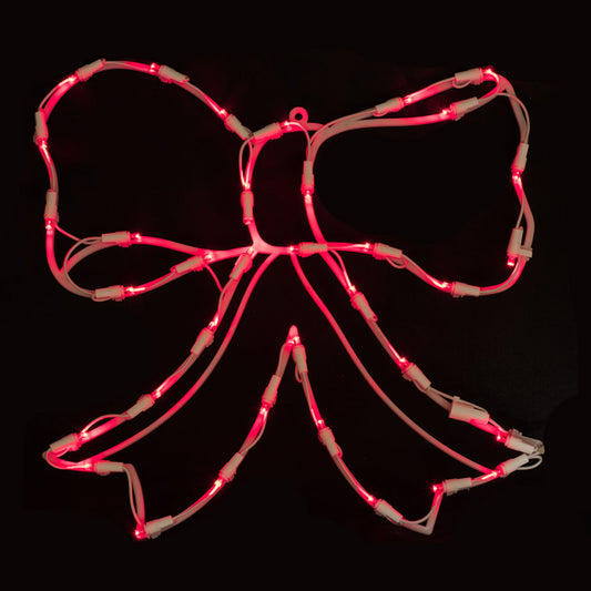 16" Red Bow Wire Silhouette with 35 LED Lights