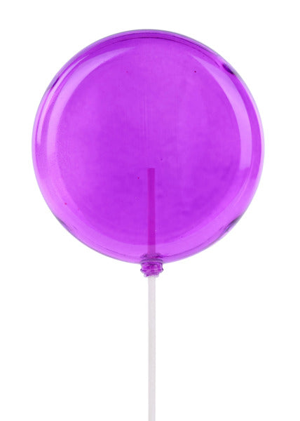 120MM LOLLIPOP W/STICK, 11.75"OAL CLEAR PURPLE