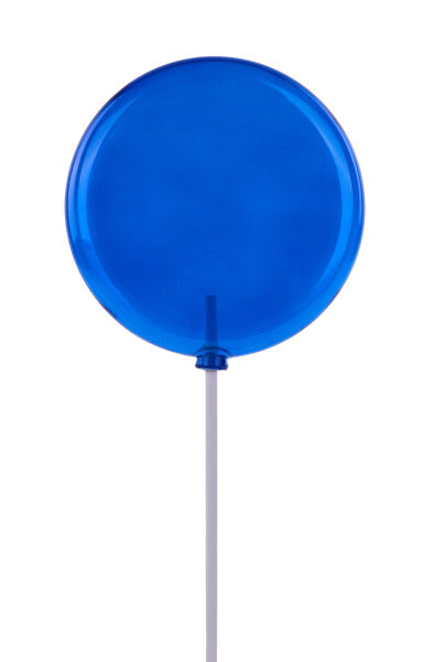 200MM LOLLIPOP W/STICK, 19"OAL CLEAR ROYAL BLUE