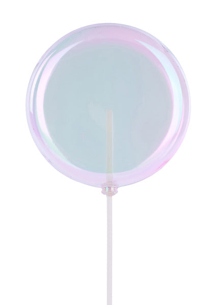 120MM IRID LOLLIPOP W/STICK, 11.75"OAL CLEAR IRIDESCENT