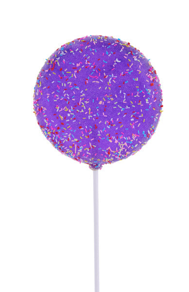 120MM GLITTER SPRINKLE LOLLIPOP W/STICK PURPLE