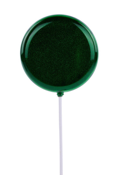 120MM GLTTR LOLLIPOP W/STICK, 11.75"OAL EMERALD GREEN
