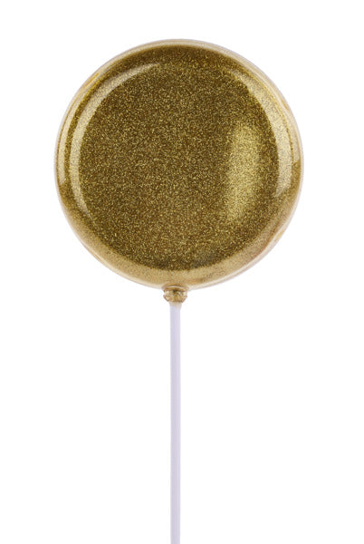 120MM GLTTR LOLLIPOP W/STICK, 11.75"OAL GOLD