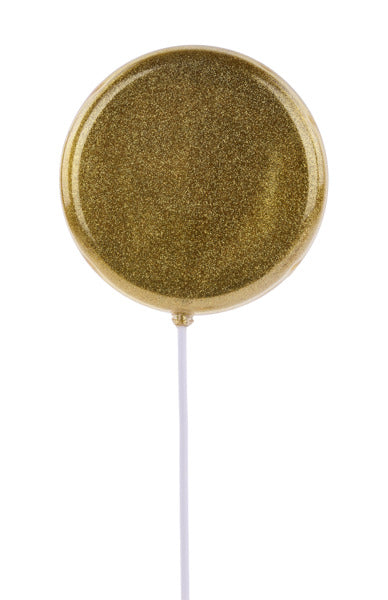 150MM GLTTR LOLLIPOP W/STICK, 13.75"OAL GOLD
